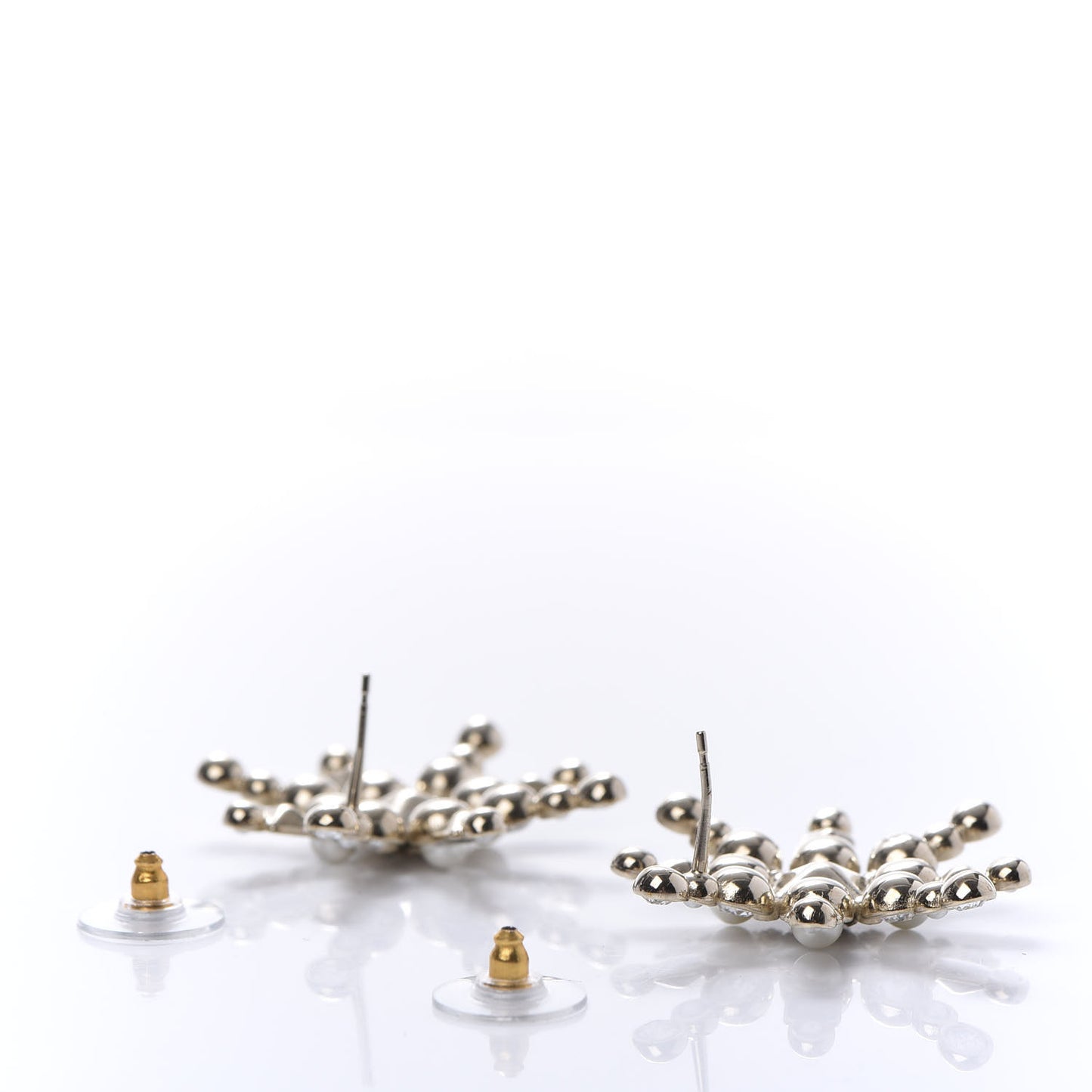 Crystal Pearl Star Glass Earrings Gold