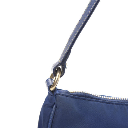 Prada Tessuto Nylon Saffiano Pochette Bag Bluette 10 of 10