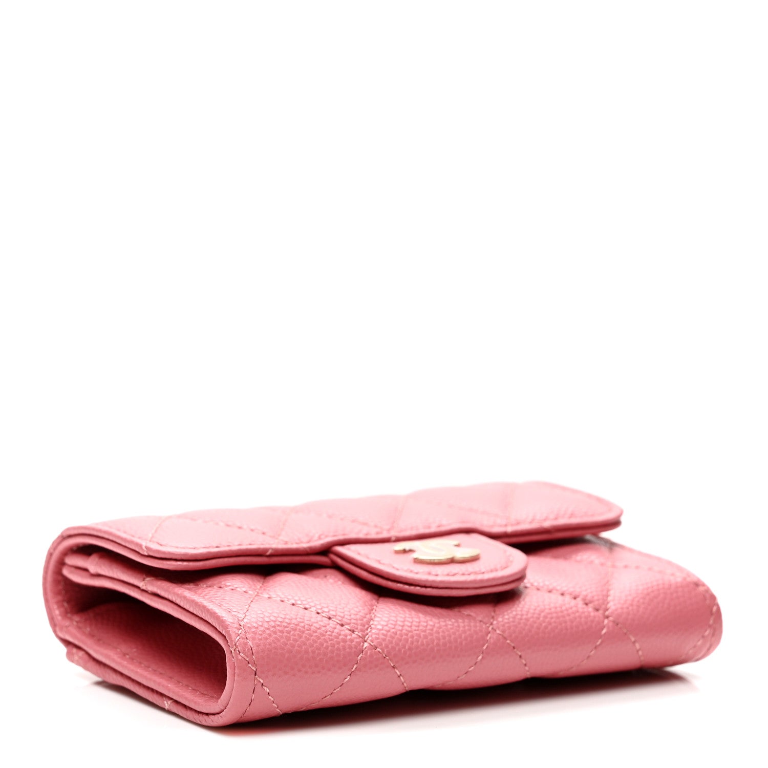 Chanel Caviar Quilted Flap Card Holder Wallet Pink 4 of 8
