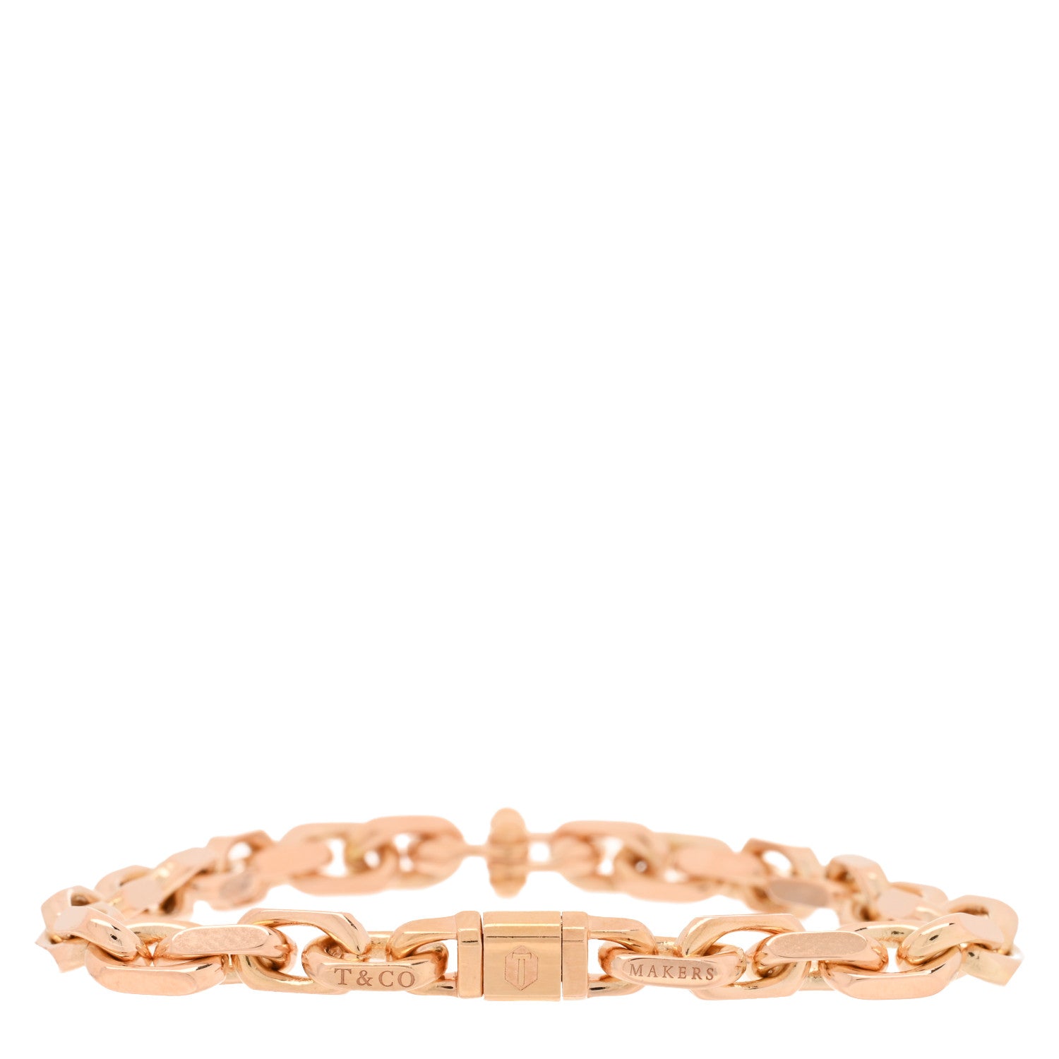 Tiffany 18K Rose Gold Narrow 1837 Makers Chain Bracelet 3 of 4