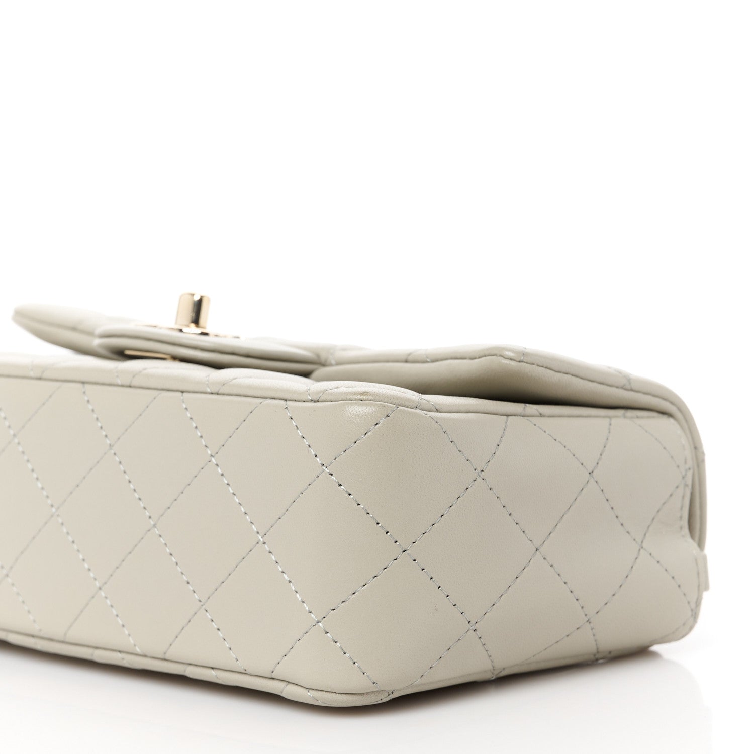 Chanel Lambskin Quilted Mini Rectangular Flap Grey 11 of 11