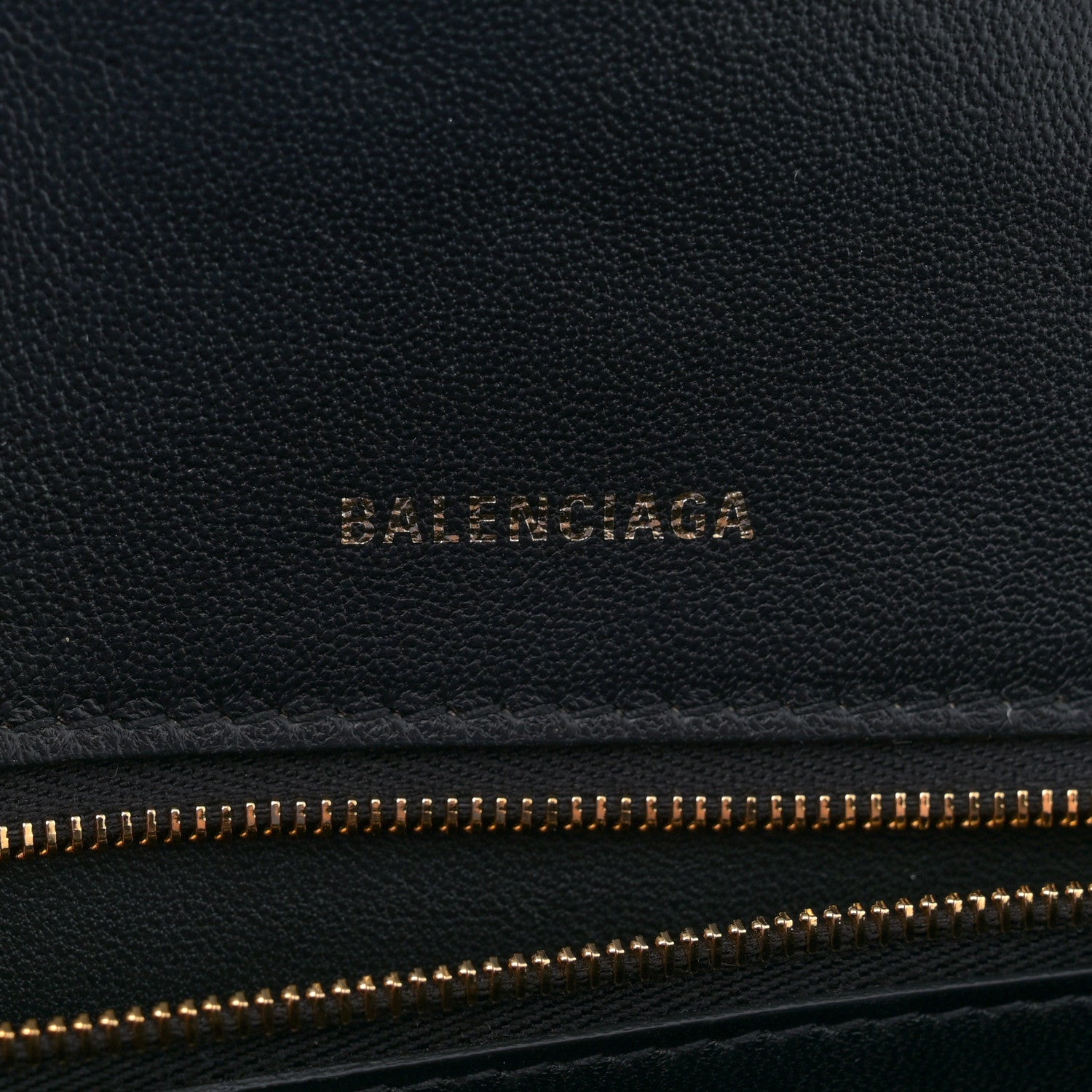 Balenciaga Shiny Calfskin Crocodile Embossed Small Hourglass Top Handle Bag Black 6 of 11