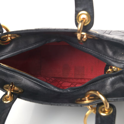 Christian Dior Lambskin Cannage Medium Lady Dior Black 4 of 5
