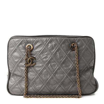 Chanel Calfskin Quilted Stitch Triptych Tote Grey 1 of 10