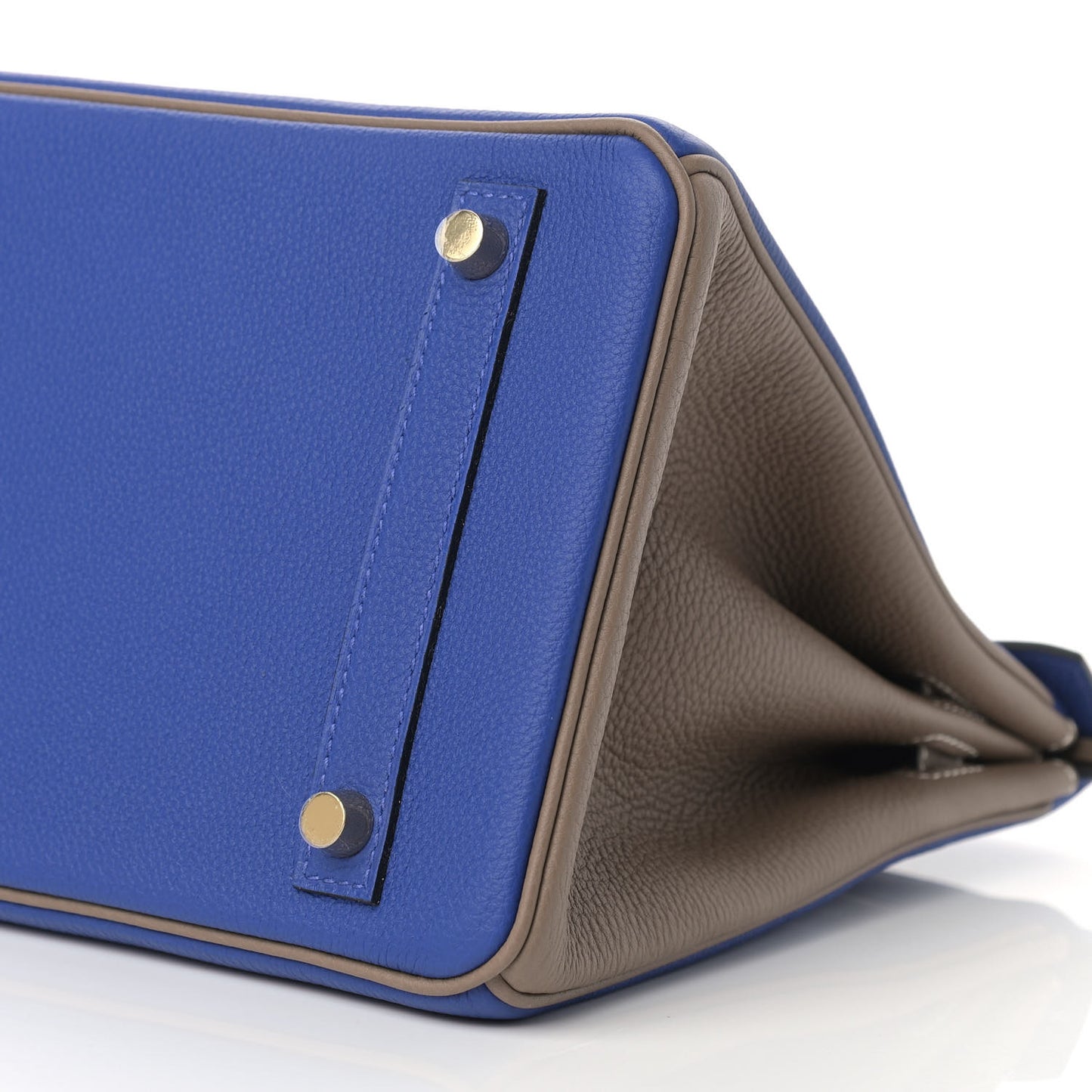 Togo Bi-Color Horseshoe Birkin 30 Bleu Electrique Etoupe