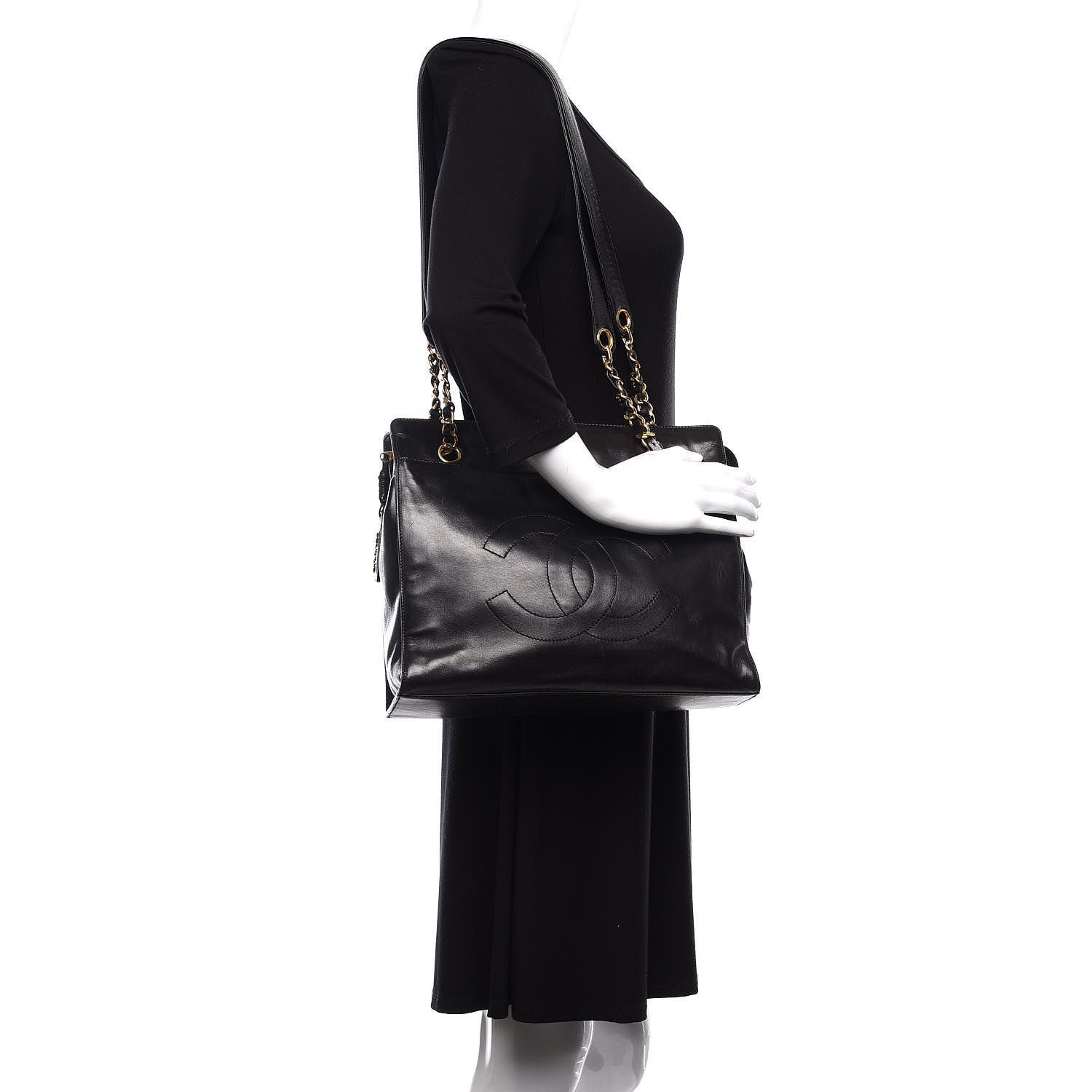 Chanel Lambskin CC Shoulder Bag Black 2 of 10