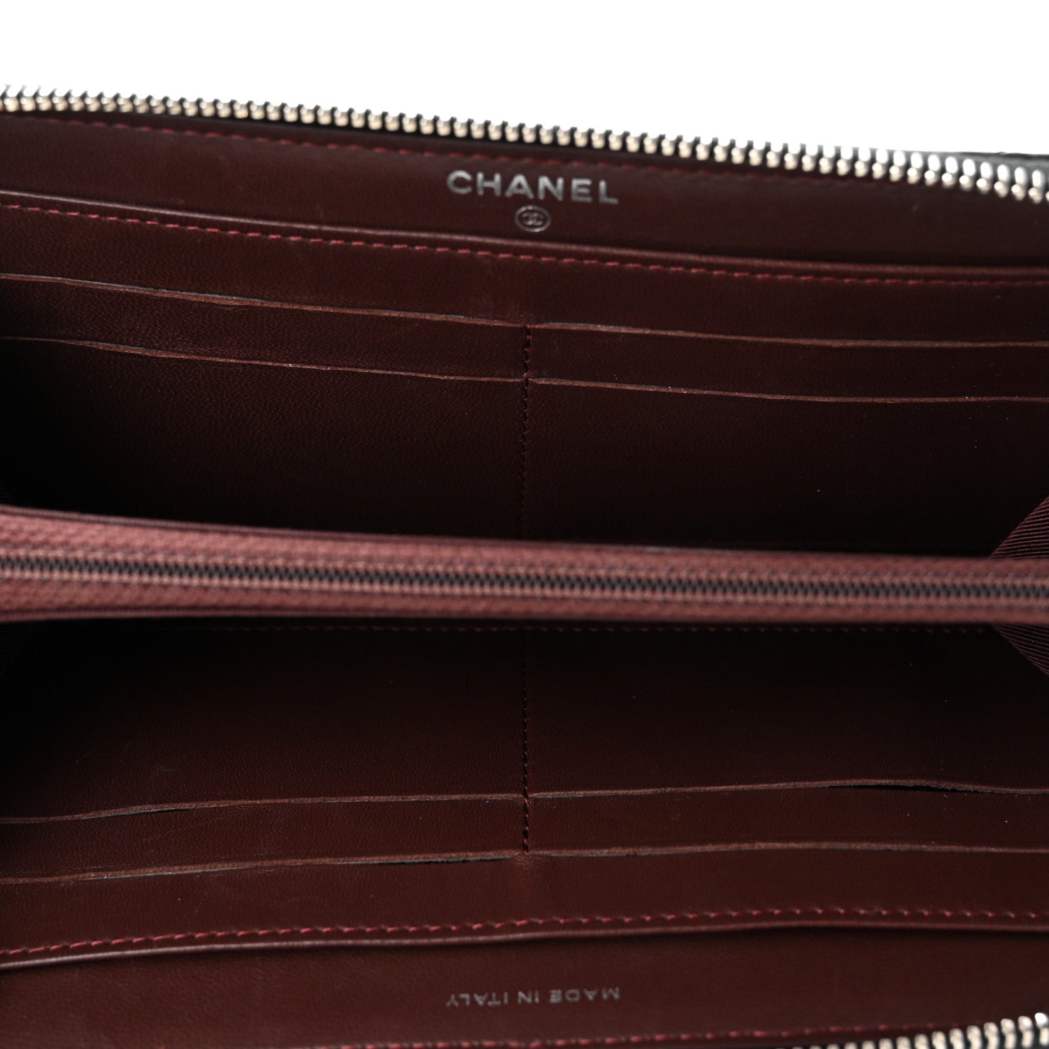 Chanel Lambskin Quilted Large Gusset Zip Around Wallet Black 5 of 8