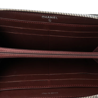 Chanel Lambskin Quilted Large Gusset Zip Around Wallet Black 5 of 8