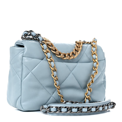 Chanel Lambskin Quilted Medium Chanel 19 Flap Light Blue 1 of 10