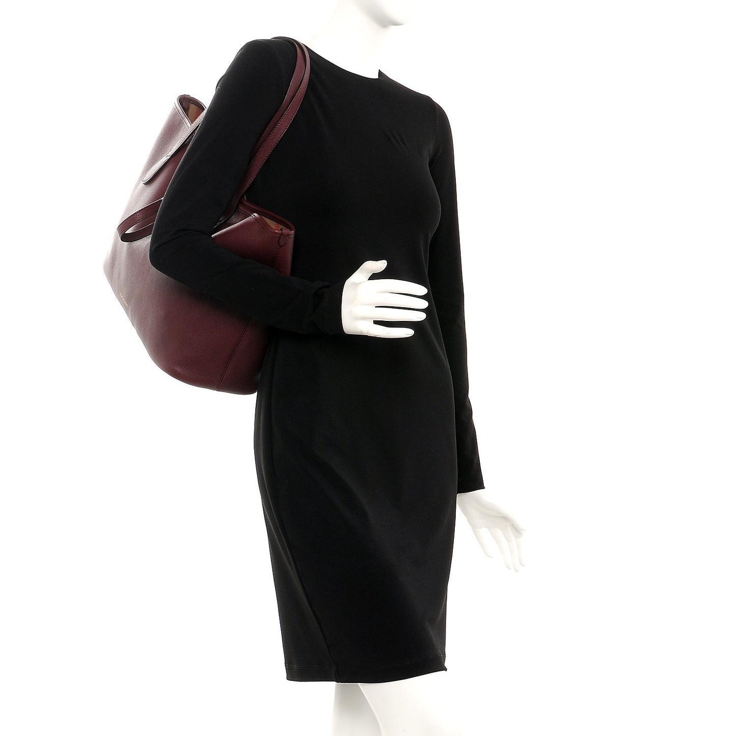 Grainy Calfskin Medium Honeybrook Tote Dark Plum