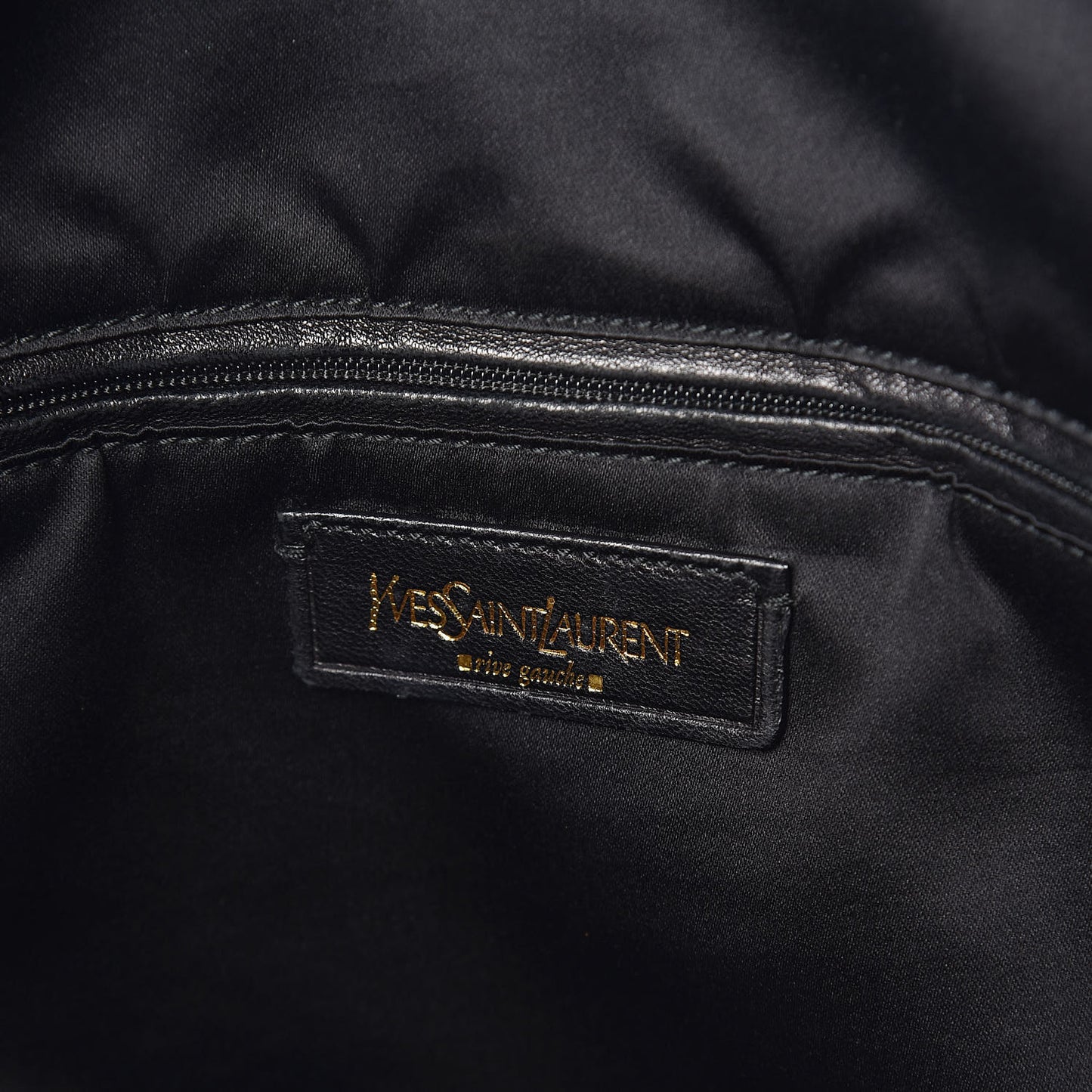 Textured Patent Y-Mail Tote Black