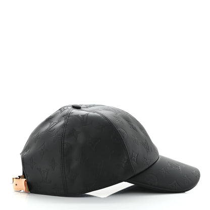 Louis Vuitton Calfskin Monogram Shadow Baseball Cap 60 Black 6 of 8