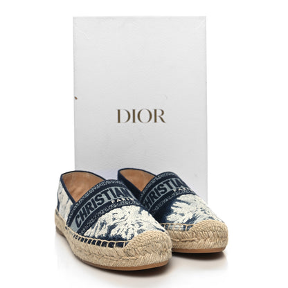 Christian Dior Canvas Tie and Dior Embroidered Granville 15mm Espadrilles 36 Denim 9 of 9