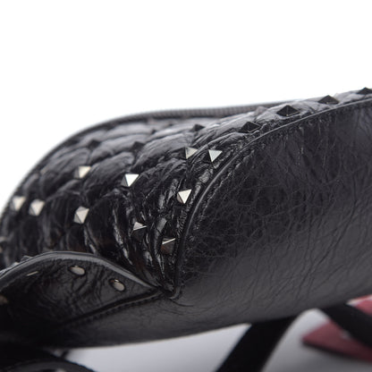 Valentino Garavani Craquele Nappa Rockstud Spike Belt Bag 85 Black 7 of 10