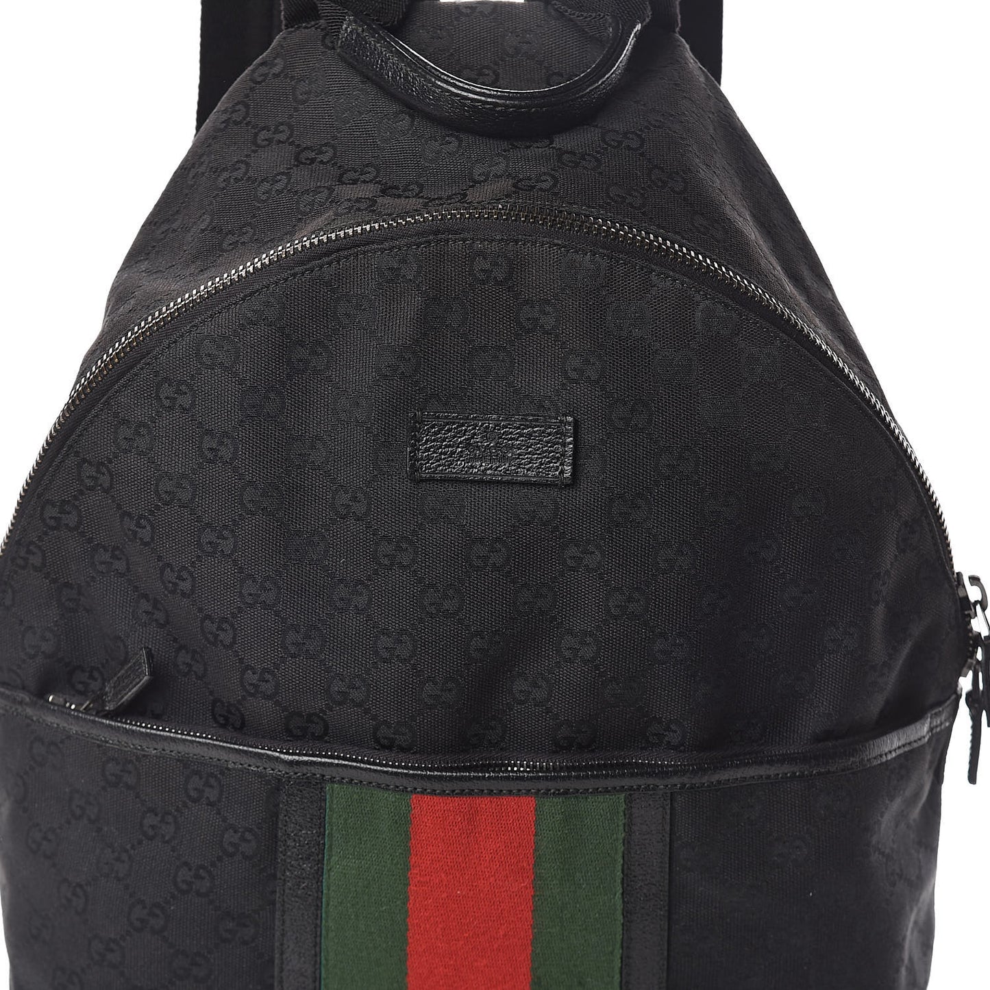 GG Monogram Web Medium Classic Backpack Black