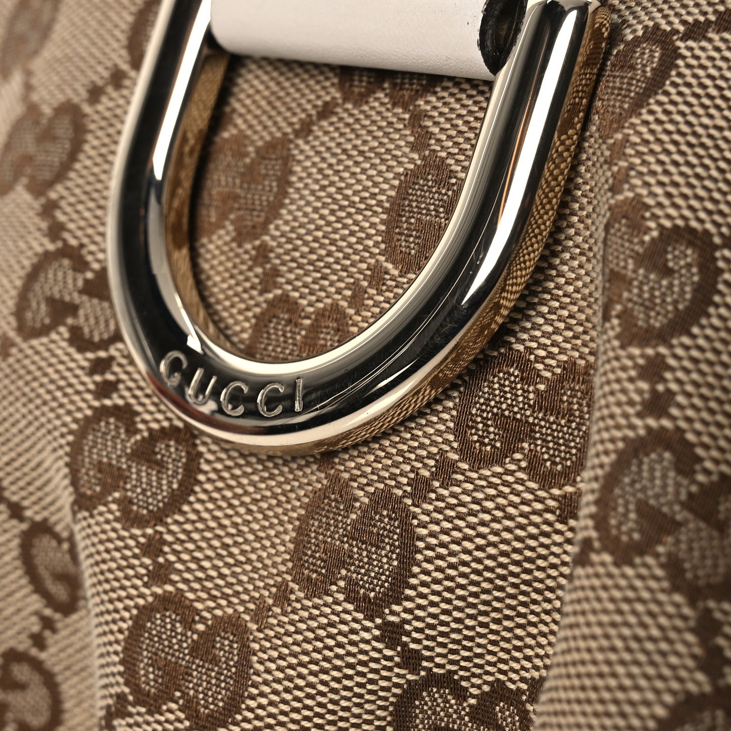 Monogram Medium D Gold Ring Hobo White