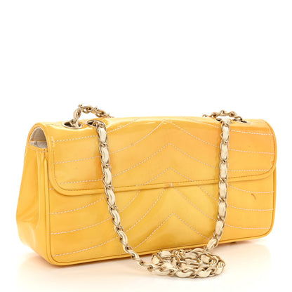 Chanel Patent Quilted East West Flap Yellow 3 of 14