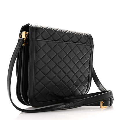 Saint Laurent Lambskin Quilted Monogram Medium Solferino Satchel Black 3 of 11