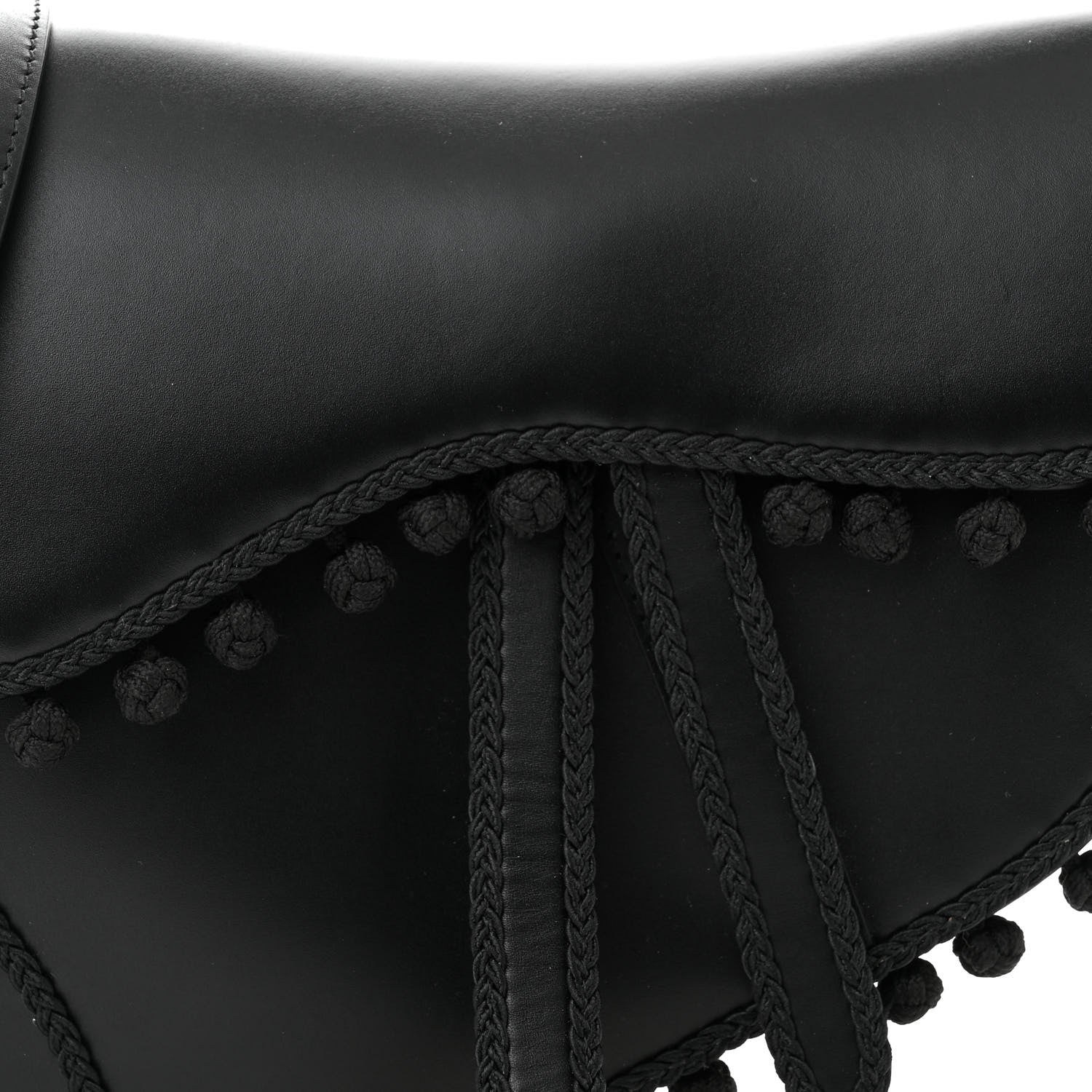 Christian Dior Calfskin Pom Pom Saddle Bag Black 8 of 10