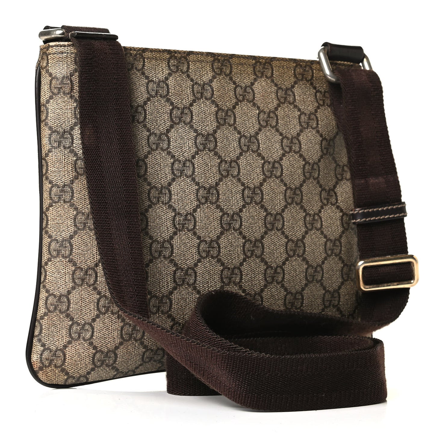 GG Plus Monogram Small Flat Messenger Bag Dark Brown