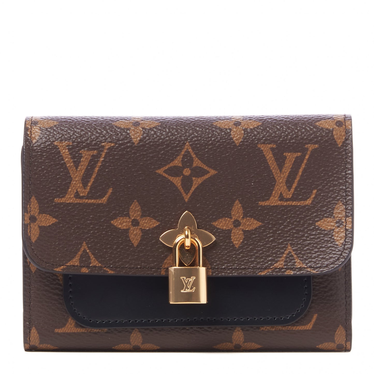 Monogram Flower Lock Compact Wallet