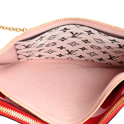 Louis Vuitton Monogram Giant Double Zip Pochette Rouge 6 of 12