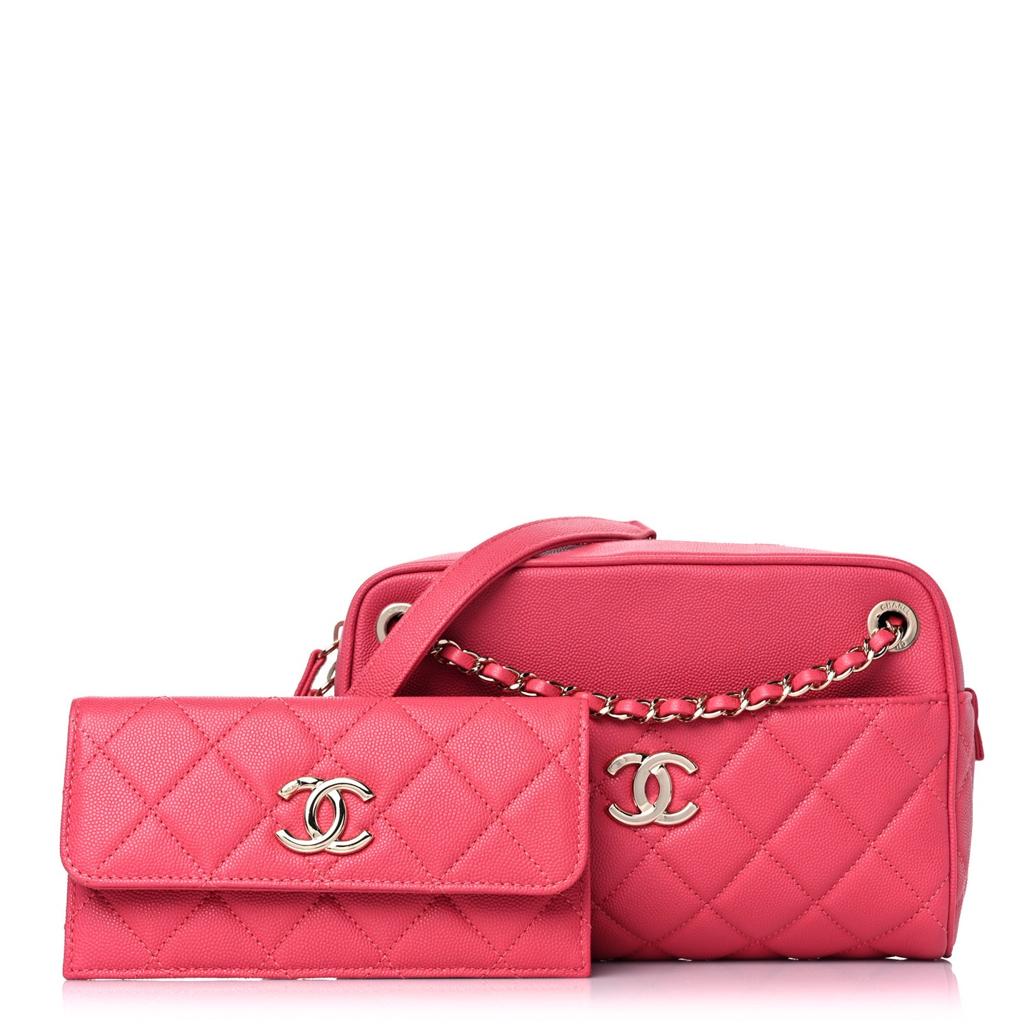 Caviar Quilted Small In & Out Camera Case Pink