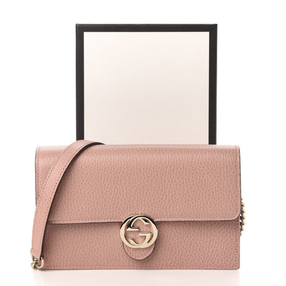 Gucci Dollar Calfskin Interlocking G Chain Wallet Soft Pink 10 of 10