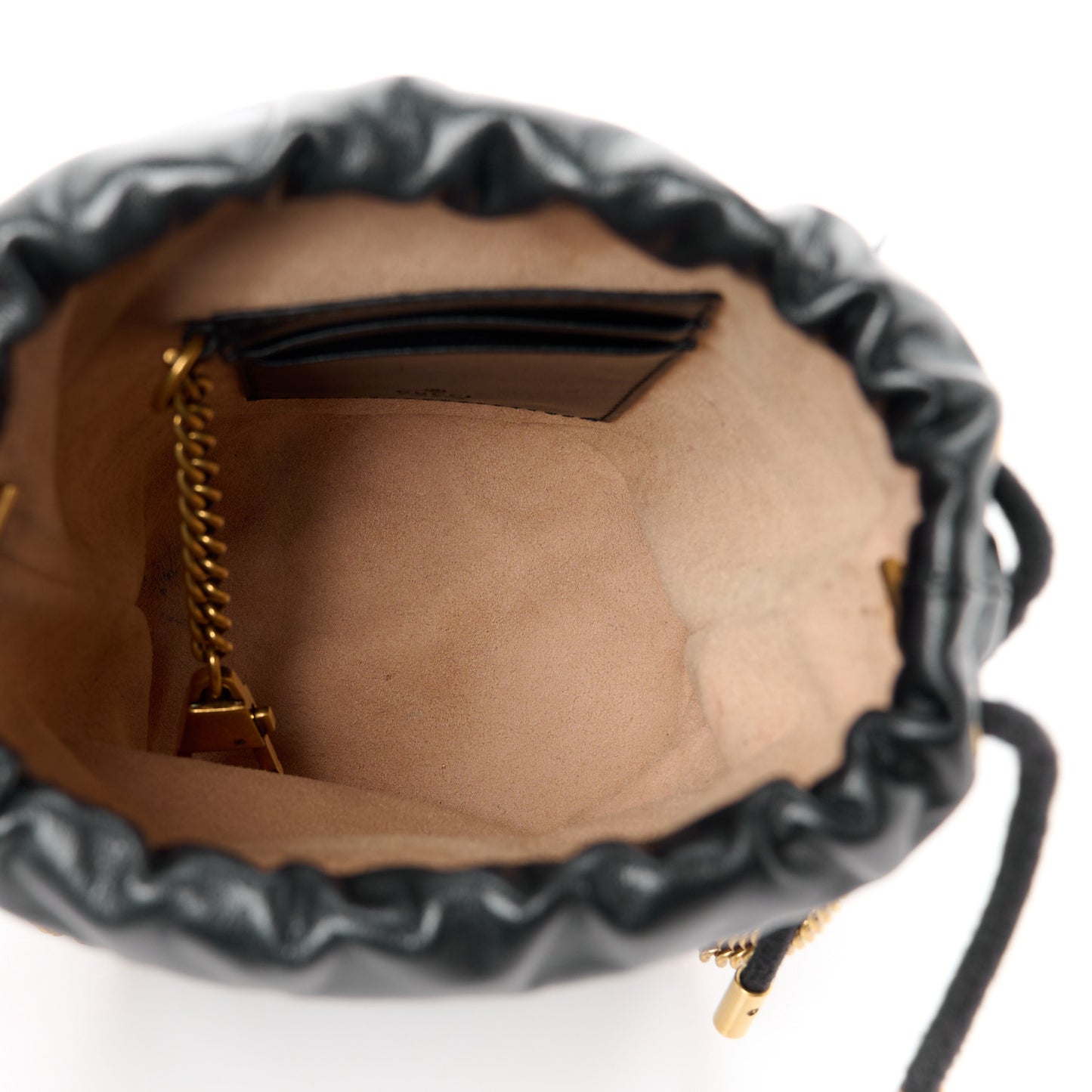 Calfskin Matelasse Mini GG Marmont 2.0 Bucket Bag Black