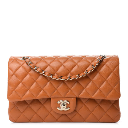 Chanel Caviar Quilted Medium Double Flap Light Brown 1 of 10
