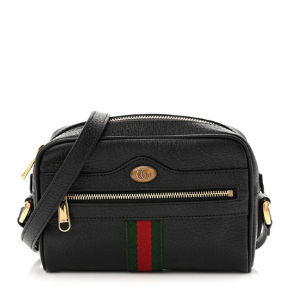 Gucci Calfskin Web Mini Ophidia Shoulder Bag Black 1 of 10