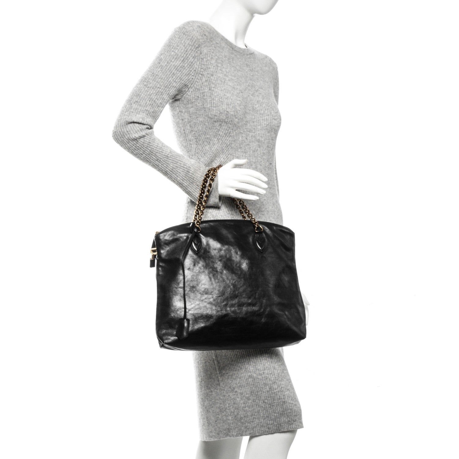 Louis Vuitton Cuir Boudoir Lockit Chain Black 2 of 6