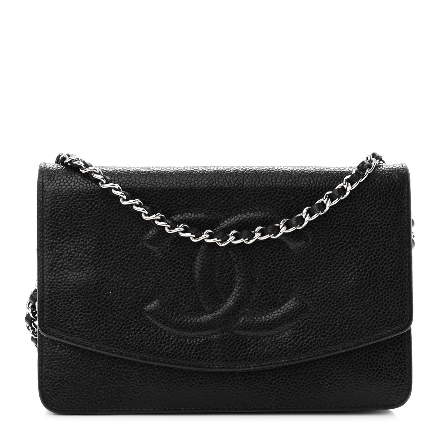 Chanel Caviar Timeless CC Wallet On Chain WOC Black 1 of 11