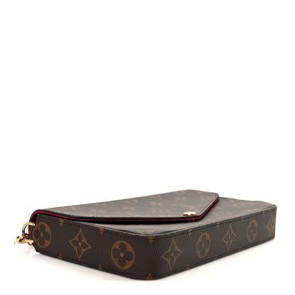 Louis Vuitton Monogram Pochette Felicie Chain Wallet Fuchsia 5 of 15