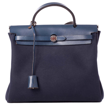 Hermes Toile Herbag PM 30 Navy Bleu 1 of 8