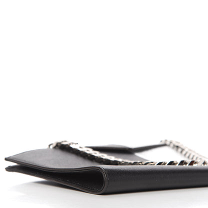Fendi Metallic Saffiano Bi-Color Grande Clutch Black Argento 6 of 9