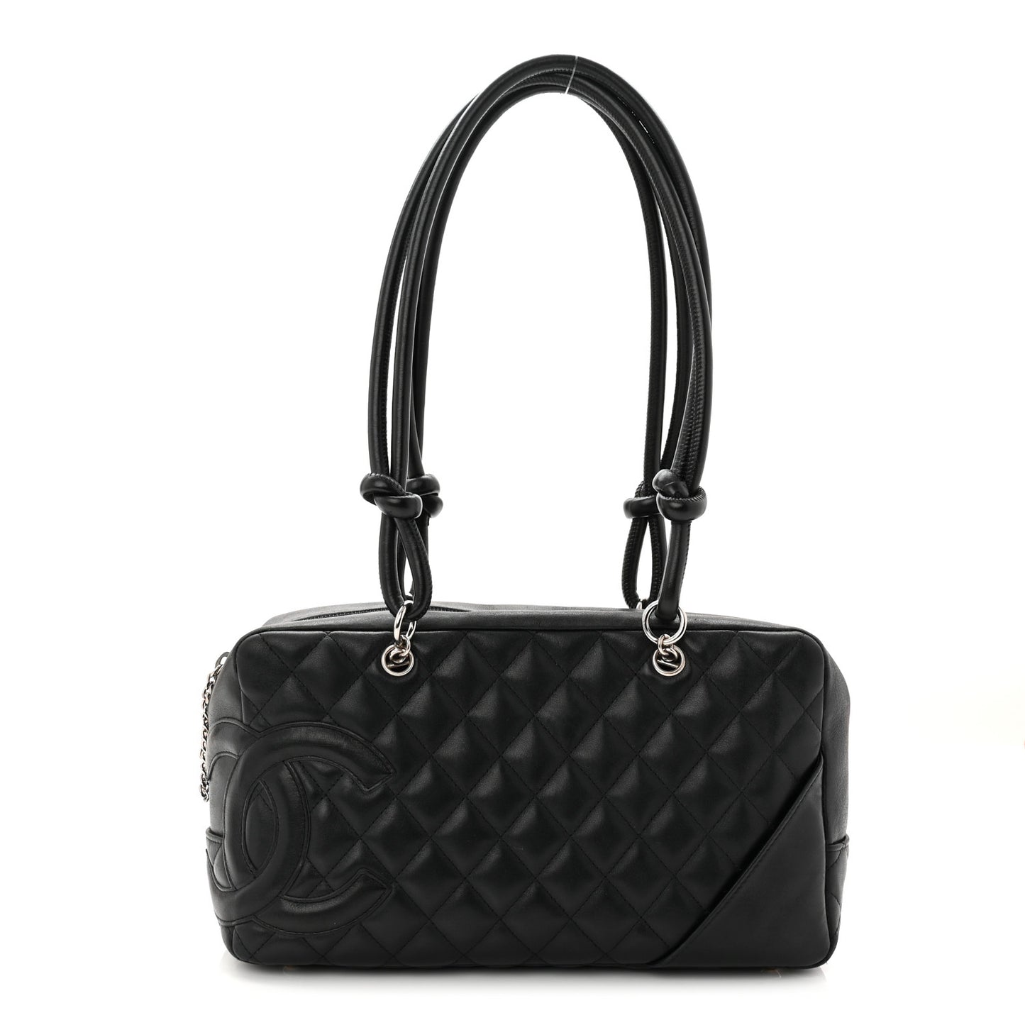 Calfskin Quilted Large Cambon Bowler Black