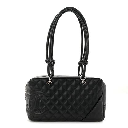 Chanel Calfskin Quilted Large Cambon Bowler Black 1 of 11