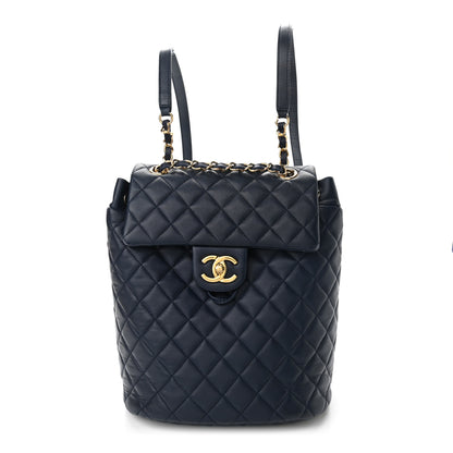 Chanel Lambskin Quilted Small Urban Spirit Backpack Navy 1 of 8