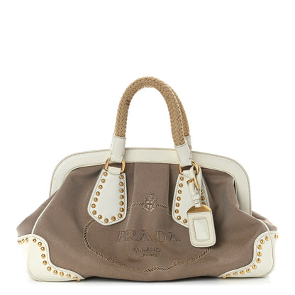 Prada Jacquard Logo Satchel Talco 1 of 11
