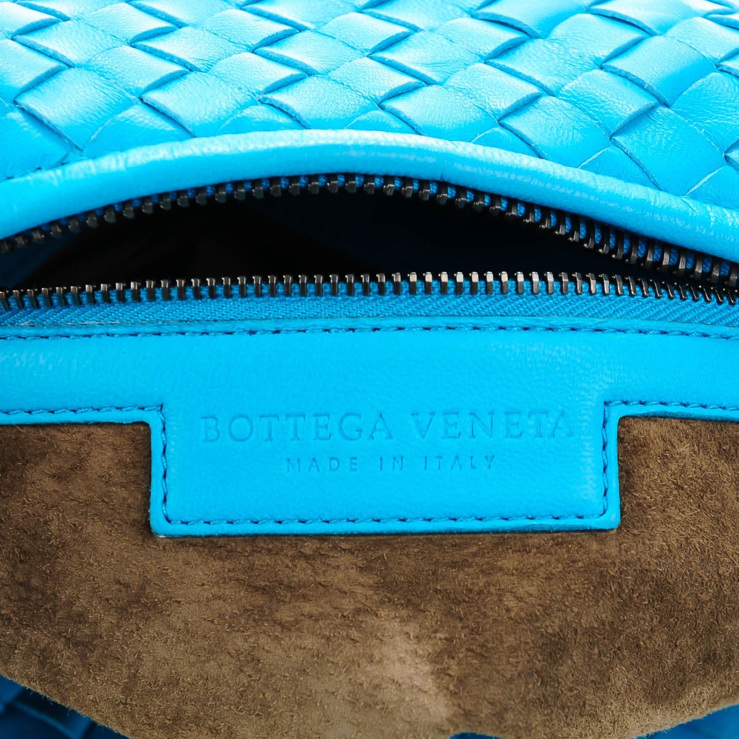 Nappa Intrecciato Medium Veneta Hobo Turquoise