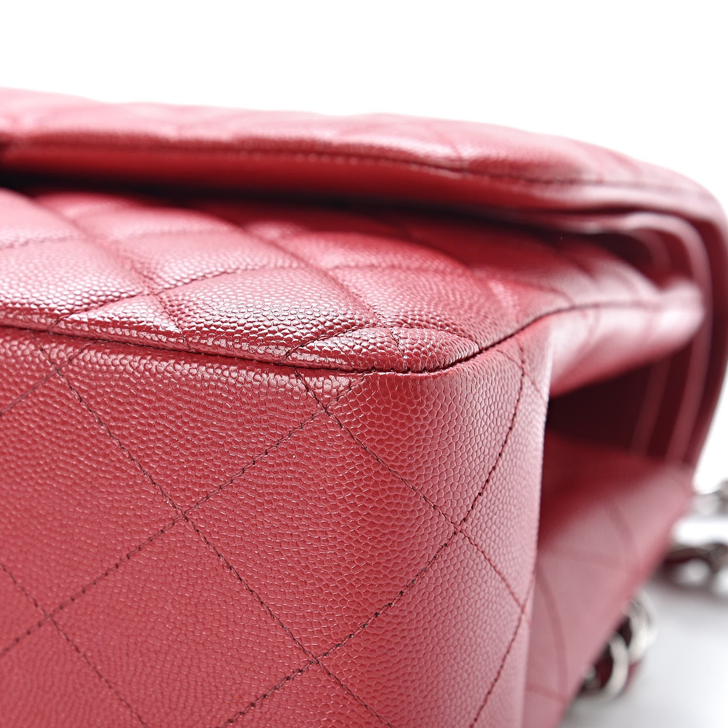 Chanel Caviar Quilted Jumbo Double Flap Red 12 of 14