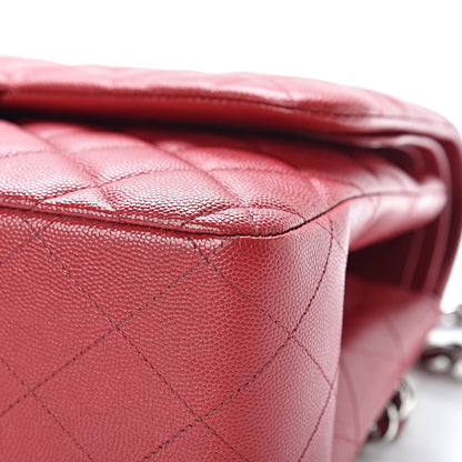 Chanel Caviar Quilted Jumbo Double Flap Red 12 of 14