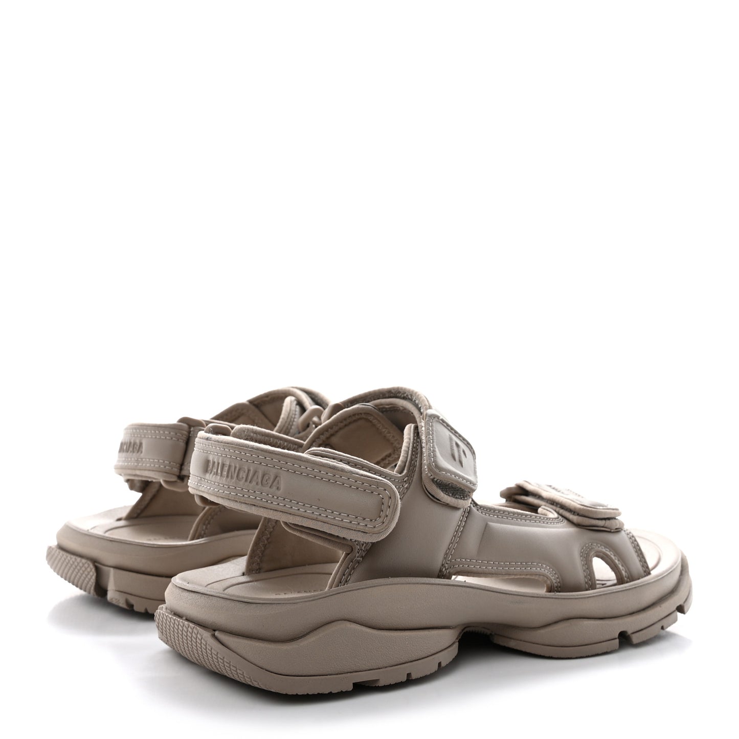 Fake Leather Womens Tourist Sandals 37 Taupe