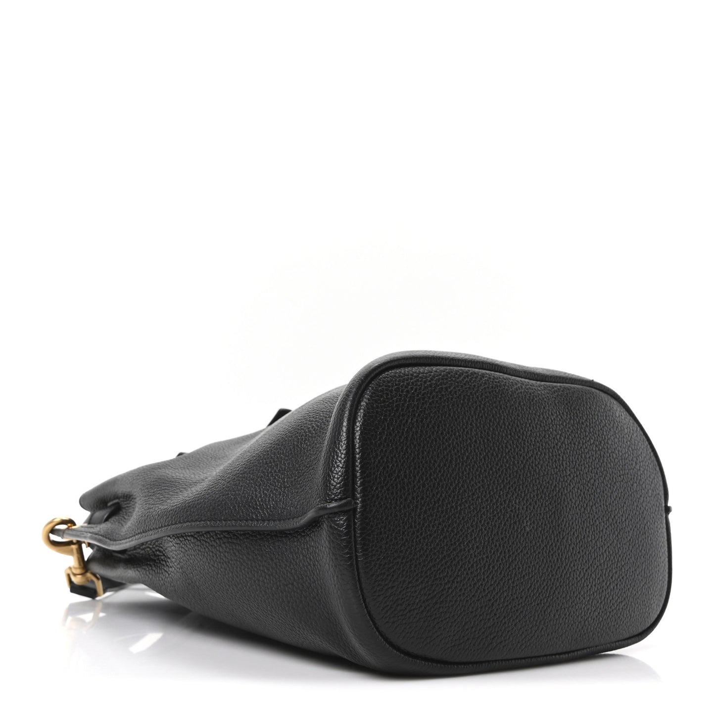 Grained Calfskin Boucle Bucket Bag Black