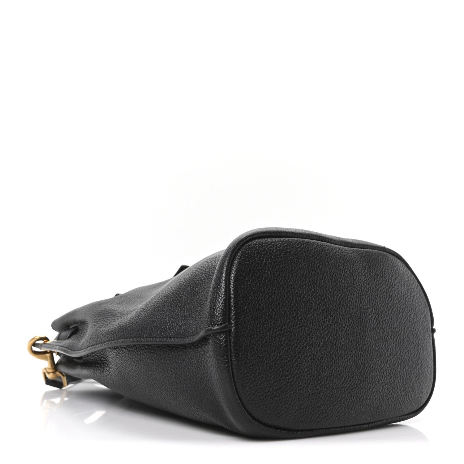 Saint Laurent Grained Calfskin Boucle Bucket Bag Black 4 of 9
