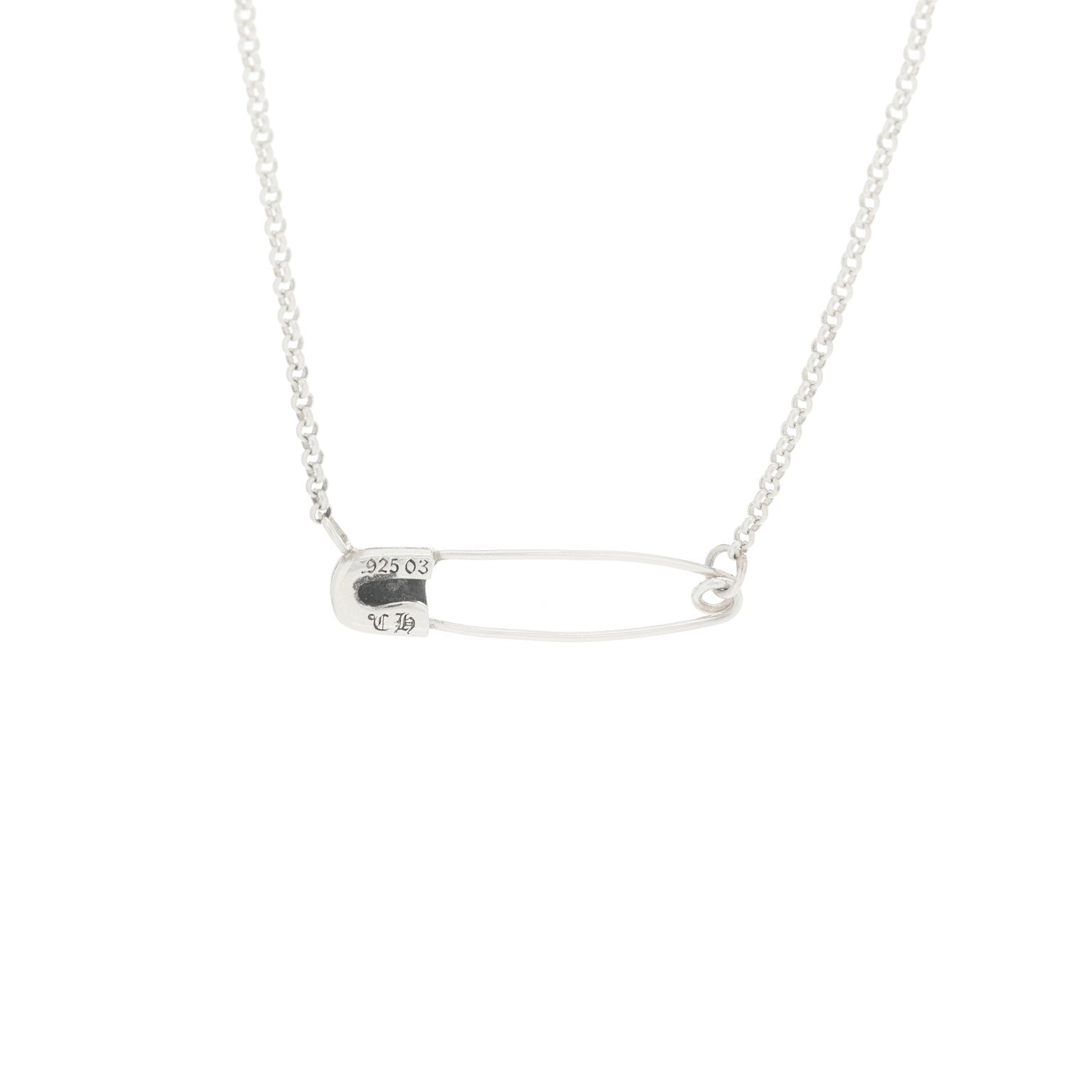 Chrome Hearts Sterling Silver Safety Pin Pendant Necklace 5 of 5