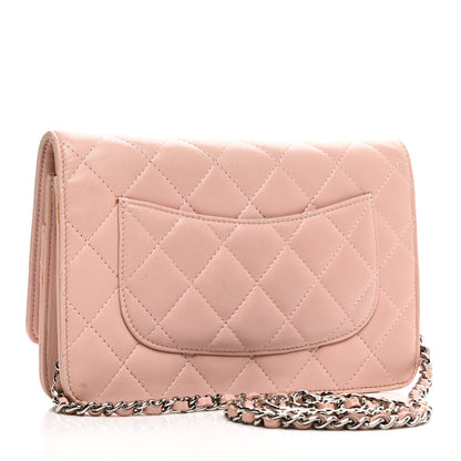 Chanel Lambskin Quilted Wallet On Chain WOC Pink 3 of 12