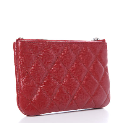 Chanel Caviar Quilted Small Cosmetic Case Dark Red 3 of 8
