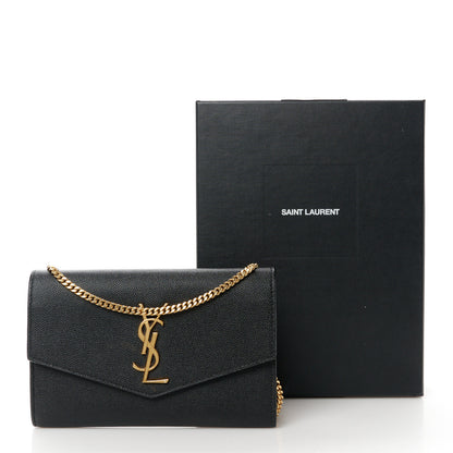 Saint Laurent Grain De Poudre Uptown Chain Wallet Black 11 of 11
